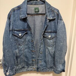 wild fable Light Blue Denim Jacket with Green Label
